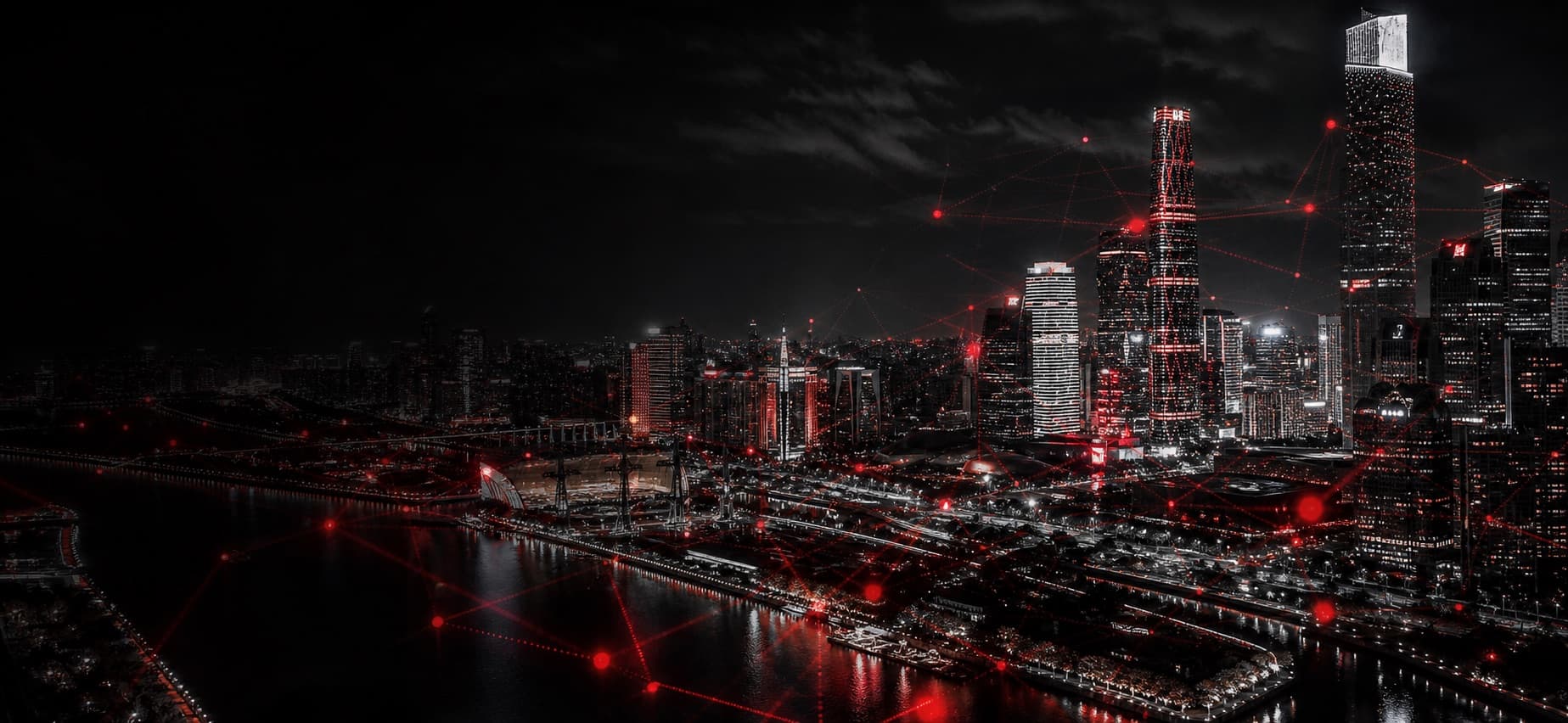 广州珠江新城夜景，汉兴总部所在的城市